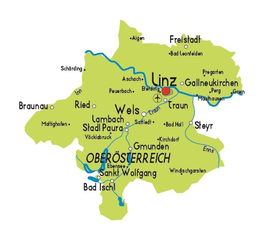 Oberösterreich Österreich Karte Linz Wels Steyr Eventlocations