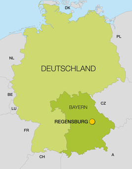 Landkarte Deutschland - Regensburg