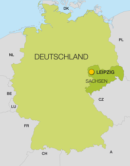 Landkarte Deutschland - Leipzig