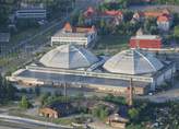 Luftaufnahme - Kohlrabizirkus Leipzig die ehemaligen Großmarkthallen von Leipzig