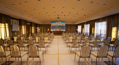 Aurea meeting room sets up in a theater style.