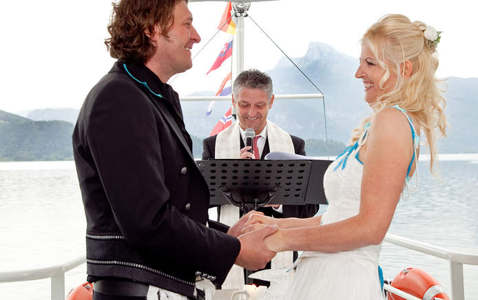 Trauung am Hochzeitsschiff "Herzog Odilo"