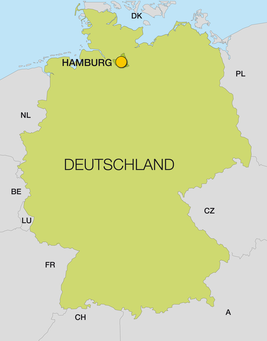 Landkarte Deuschland - Hamburg