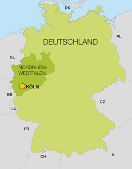 Landkarte Deutschland - Köln