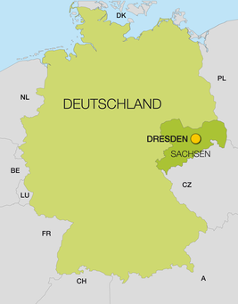 Landkarte Deutschland - Dresden