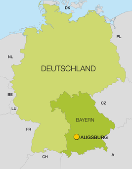 Landkarte Deutschland - Augsburg