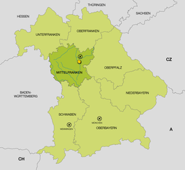 Landkarte Deutschland - Mittelfranken - Nürnberg