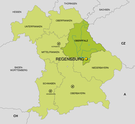 Landkarte Deutschland - Oberpfalz - Regensburg