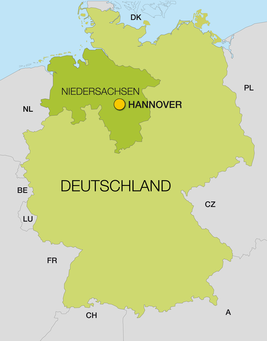 Landkarte Deutschland - Hannover
