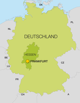 Landkarte Deutschland - Frankfurt