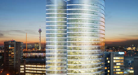 Das Sky Office ist ein fester Bestandteil der Düsseldorfer Skyline und ein architektonisch wertvolles Hochhaus aus der Feder des Architektenhauses Ingenhoven.