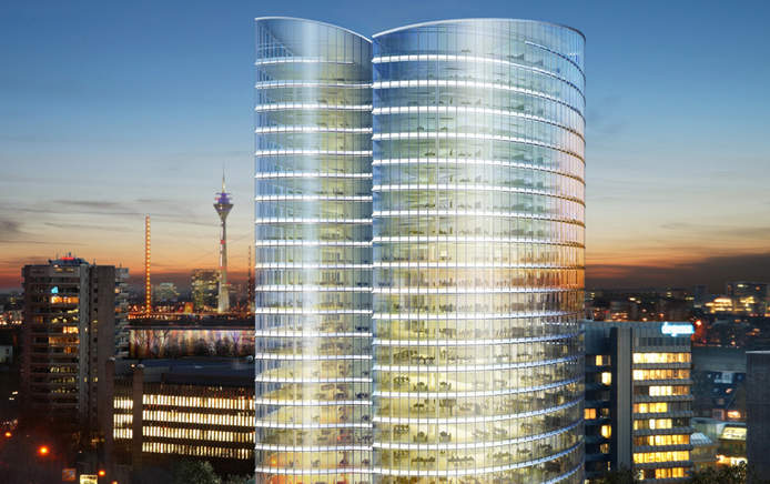 Das Sky Office ist ein fester Bestandteil der Düsseldorfer Skyline und ein architektonisch wertvolles Hochhaus aus der Feder des Architektenhauses Ingenhoven.
